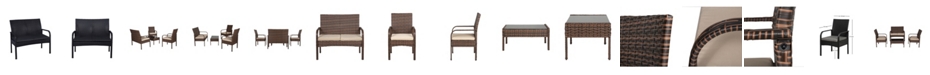 Westin Furniture 4-Piece Rattan Wicker Modern Sofa Set